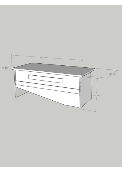 Festival Ofis Masası - OFİS-10-2-8-140X75 Beyaz - Travelter fırsatları