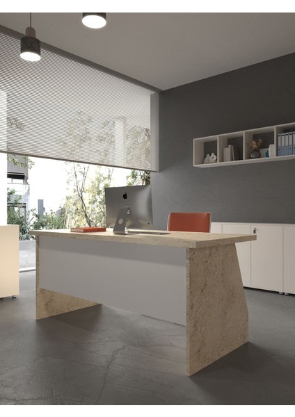 Festival Ofis Masası - OFİS-2-8-1-180X60 Beyaz - Beyaz