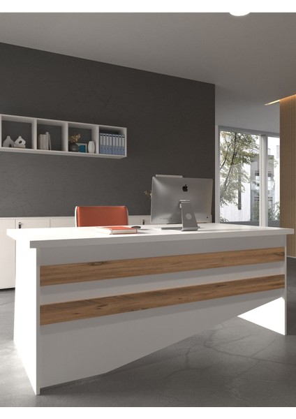 Festival Ofis Masası - OFİS-4-1-6-180X75 Beyaz - Çam modelleri