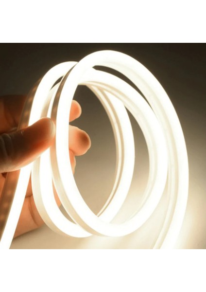 Neon LED Şerit 5metre Soğuk Beyaz LED Zincir Bandı Hortum Esnek Dekoratif Aydınlatma Işık 12V 10W modelleri