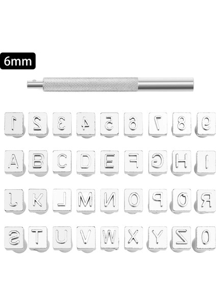 6mm Tarzı Tlkkue Deri Damgalama Seti Yumruk Aracı Numarası Mektup Alfabe Pullar Deri Logo Damga Seti El Yapımı Zanaat Çalışma Aracı (Yurt Dışından)