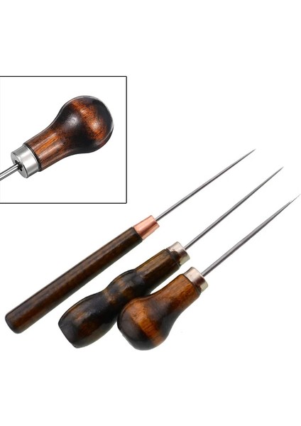 No.2 Tarzı 1 Adet Ahşap Saplı Deri El Sanatları Ucu Awl Dikiş Aracı Düz Bız Delik Zımba Matkaplar Deri El Sanatları Awl El Dikiş (Yurt Dışından) modelleri