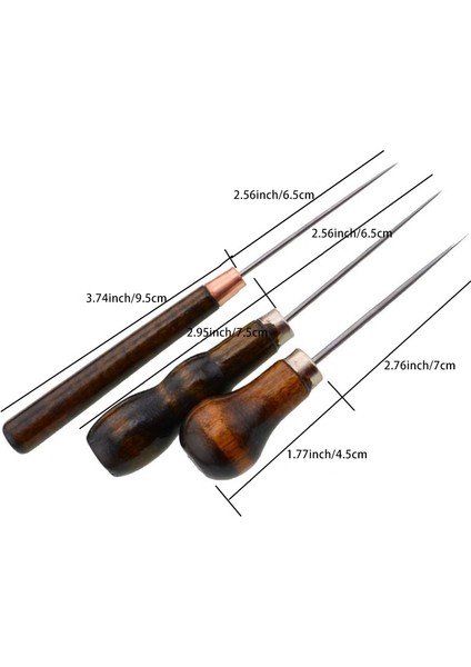 No.2 Tarzı 1 Adet Ahşap Saplı Deri El Sanatları Ucu Awl Dikiş Aracı Düz Bız Delik Zımba Matkaplar Deri El Sanatları Awl El Dikiş (Yurt Dışından) fırsatları