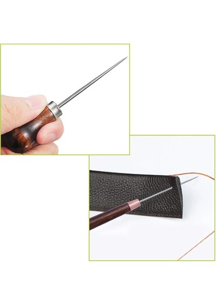 No.2 Tarzı 1 Adet Ahşap Saplı Deri El Sanatları Ucu Awl Dikiş Aracı Düz Bız Delik Zımba Matkaplar Deri El Sanatları Awl El Dikiş (Yurt Dışından) indirimleri