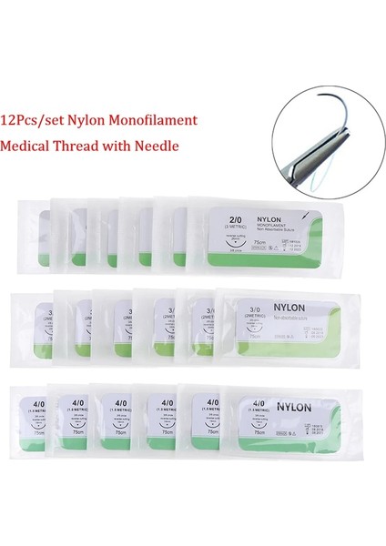 N2 Stili Iğne Dikiş Naylon Monofilament Yaralanmayan Dikiş Tıbbi Cerrahi Dikiş Aracı Için Tıbbi Konu Dikiş (Yurt Dışından) fiyatları