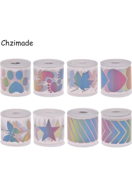 SYP0036-04 Stili Chzimade 1 M x 3 cm Renkli Yıldız Ayak Izi Yansıtıcı Etiket Bantları Isı Transferli Vinil Film Dıy Demir On Konfeksiyon Dikiş El Sanatları (Yurt Dışından) fırsatları