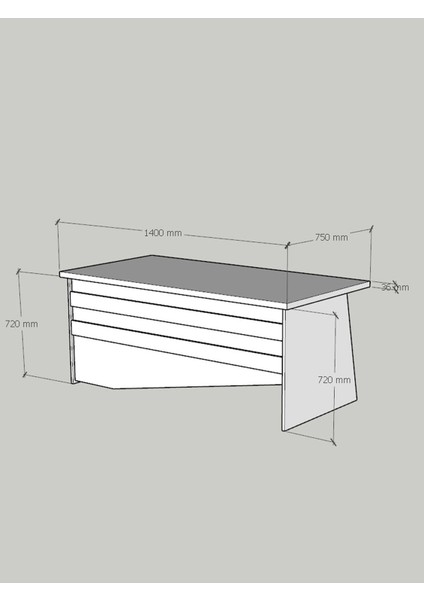 Festival Ofis Masası - OFİS-4-4-8-140X75 Beyaz - Travelter fırsatları