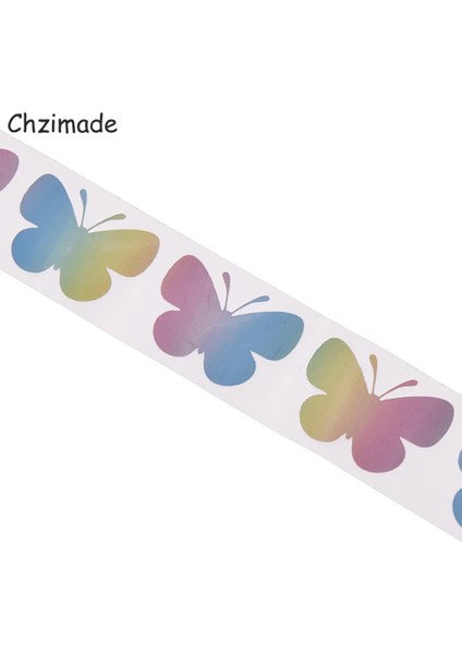 SYP0050-06 Tarzı Chzimade 1MX3CM Renkli Kelebek Kalp Yansıtıcı Etiket Bantları Isı Transferli Vinil Film Demir On Konfeksiyon Dikiş El Sanatları (Yurt Dışından)