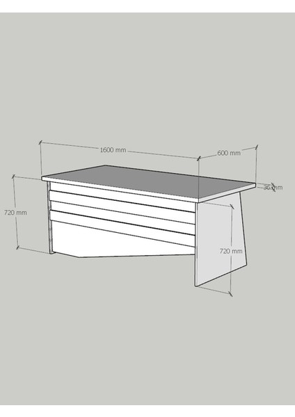 Festival Ofis Masası - OFİS-4-4-1-160X60 Beyaz - Beyaz fırsatları