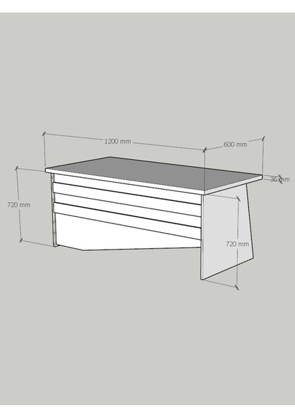 Festival Ofis Masası - OFİS-4-1-2-120X60 Beyaz - Ceviz fırsatları