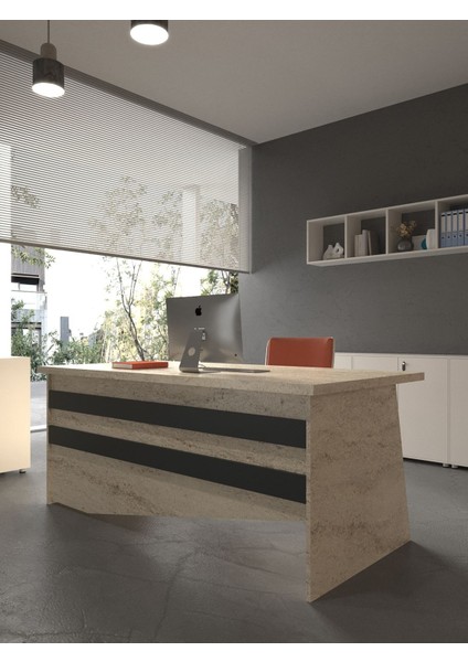 Festival Ofis Masası - OFİS-4-8-4-180X90 Beyaz - Antrasit