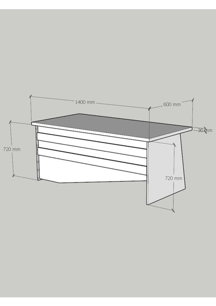 Festival Ofis Masası - OFİS-4-6-4-140X60 Beyaz - Antrasit fırsatları