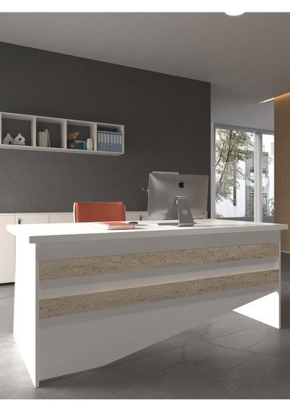 Festival Ofis Masası - OFİS-4-1-8-180X75 Beyaz - Travelter modelleri