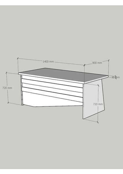 Festival Ofis Masası - OFİS-4-6-2-140X90 Beyaz - Ceviz fırsatları