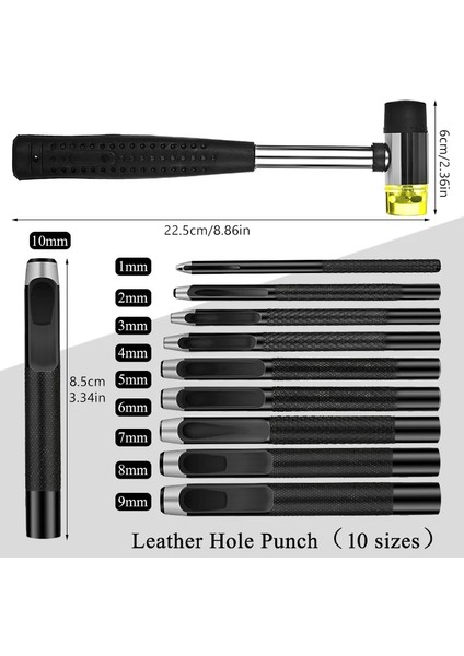 7mm Tarzı Shwakk Yuvarlak Karbon Çelik Deri El Sanatları Shank Içi Boş Delik Deri Kemer Bandı Conta Araçları Kauçuk Çekiç (Yurt Dışından) modelleri