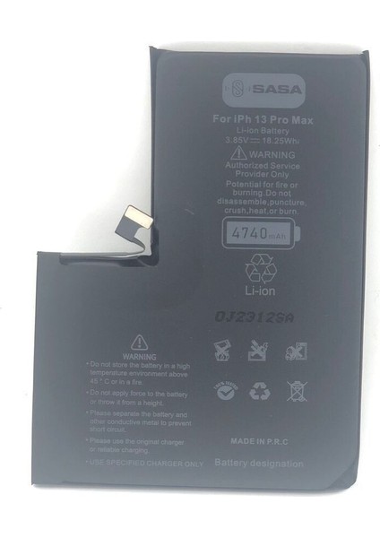 Apple iPhone 13 Pro Max Battery 4650 mAh Yüksek Amper Batarya
