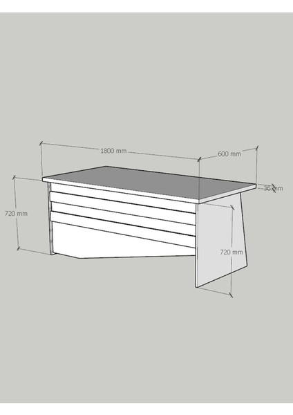 Festival Ofis Masası - OFİS-4-4-6-180X60 Beyaz - Çam fırsatları
