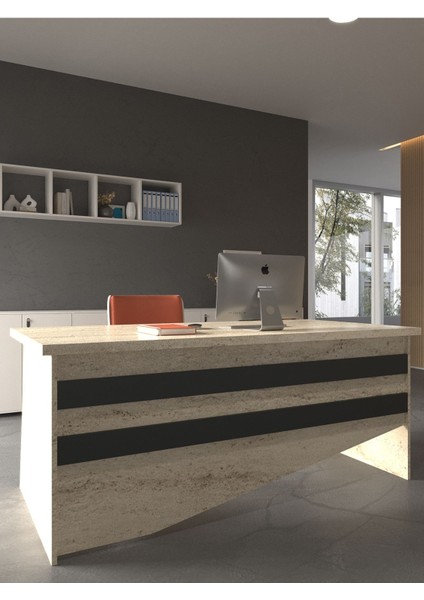 Festival Ofis Masası - OFİS-4-8-4-160 x 60 Beyaz - Antrasit