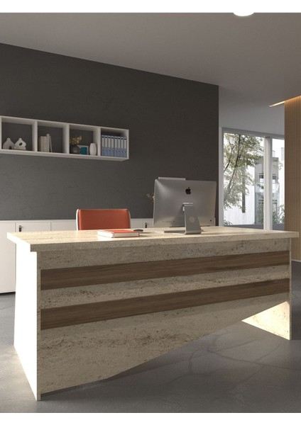 Festival Ofis Masası - OFİS-4-8-2-120 x 75 Beyaz - Ceviz modelleri