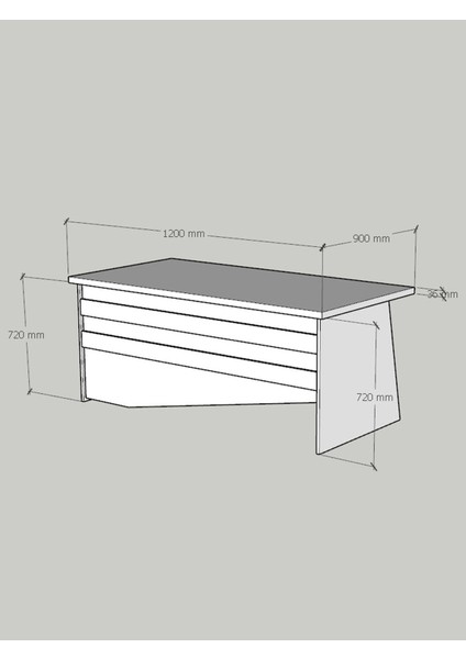 Festival Ofis Masası - OFİS-4-1-4-120X90 Beyaz - Antrasit fırsatları