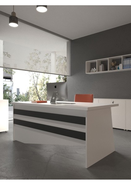 Festival Ofis Masası - OFİS-4-1-4-120X75 Beyaz - Antrasit