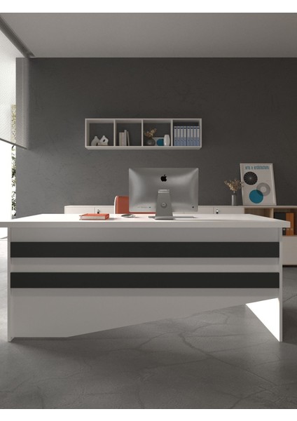 Festival Ofis Masası - OFİS-4-1-4-120X75 Beyaz - Antrasit