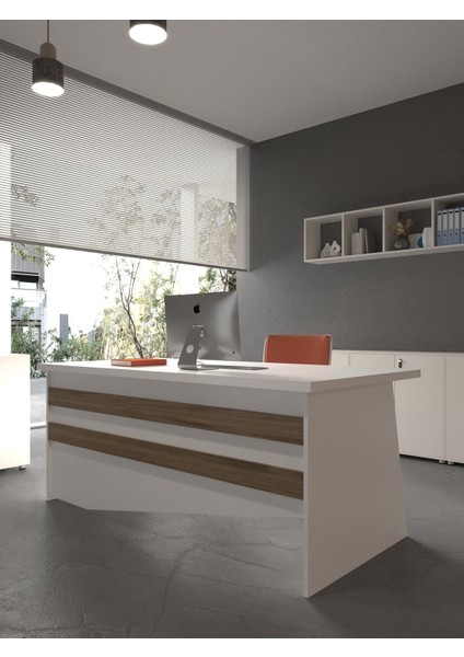 Festival Ofis Masası - OFİS-4-1-2-160X75 Beyaz - Ceviz