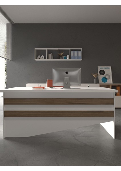 Festival Ofis Masası - OFİS-4-1-2-160X75 Beyaz - Ceviz fiyatları