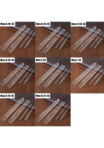 STRAP-P-I22-1SET Stili Deri El Sanatları Araçları Şeffaf Akrilik Saat Kayışı Şablonu Ev Dıy Malzemeleri Saat Kayışı Kalıp Erkekler ve Kadınlar (Yurt Dışından)