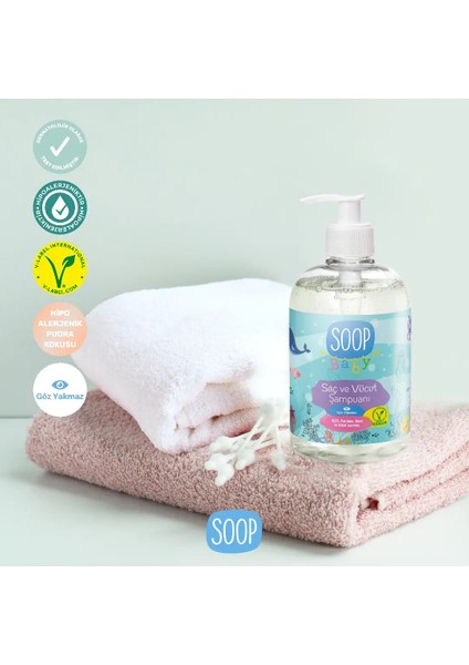 Saç ve Vücut Şampuanı 2'li Paket, 2x 500 ml