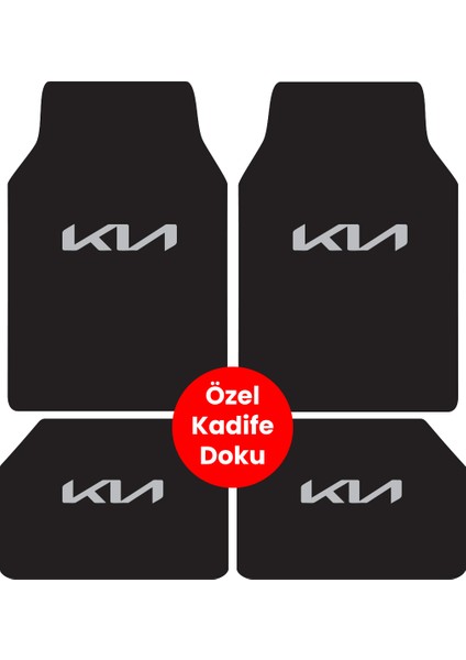 Yıkanabilir Üst Sınıf Kumaş ve Taban Kalın Pvc Kia Oto Paspas Seti 3,4kg Kalınlık 0,5cm