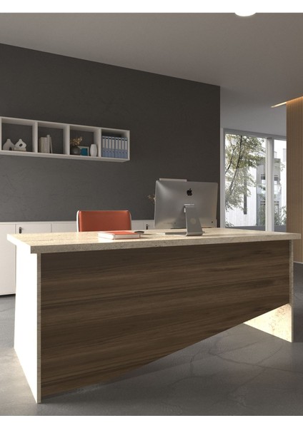 Festival Ofis Masası - OFİS-5-8-2-160X75 Beyaz - Ceviz modelleri