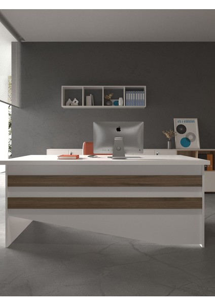 Festival Ofis Masası - OFİS-6-1-2-160 x 60 Beyaz - Ceviz