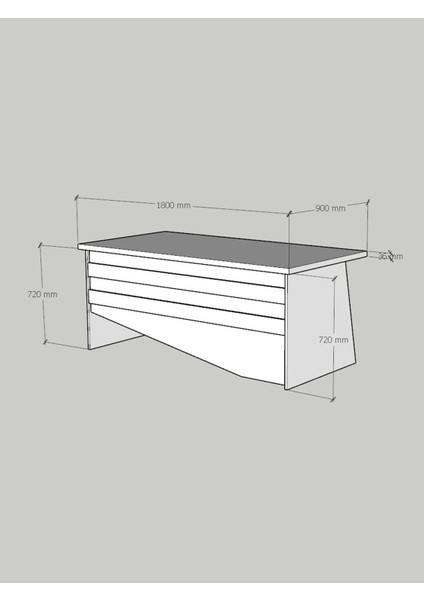 Festival Ofis Masası - OFİS-6-6-2-180X90 Beyaz - Ceviz fırsatları