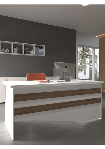 Festival Ofis Masası - OFİS-6-1-2-180X75 Beyaz - Ceviz modelleri