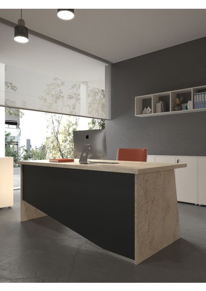 Festival Ofis Masası - OFİS-7-8-4-120X90 Beyaz - Antrasit