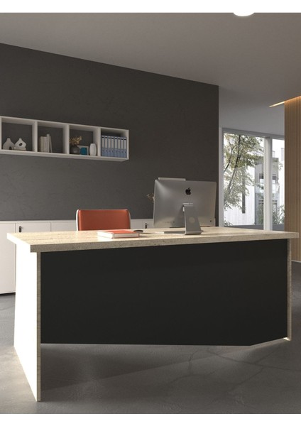 Festival Ofis Masası - OFİS-7-8-4-120X90 Beyaz - Antrasit modelleri