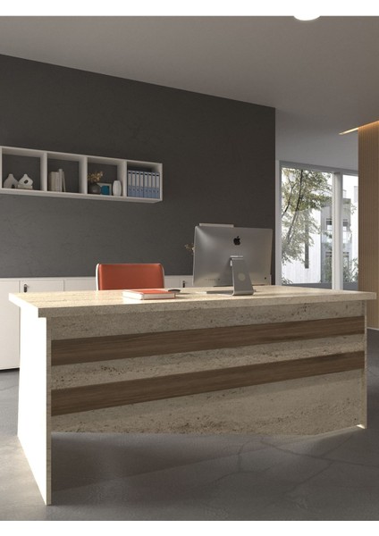 Festival Ofis Masası - OFİS-6-8-2-140X90 Beyaz - Ceviz modelleri