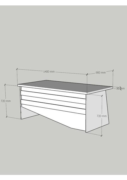 Festival Ofis Masası - OFİS-6-8-2-140X90 Beyaz - Ceviz fırsatları