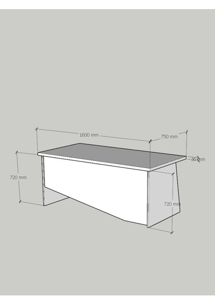 Festival Ofis Masası - OFİS-7-2-6-160X75 Beyaz - Çam fırsatları