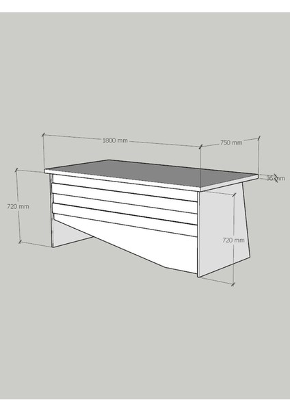 Festival Ofis Masası - OFİS-6-4-2-180X75 Beyaz - Ceviz fırsatları