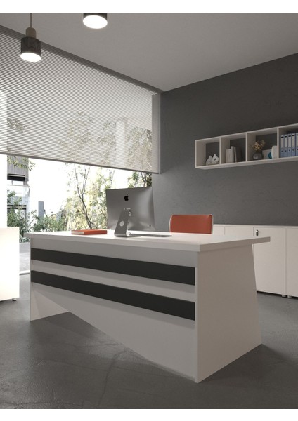 Festival Ofis Masası - OFİS-6-1-4-120 x 75 Beyaz - Antrasit