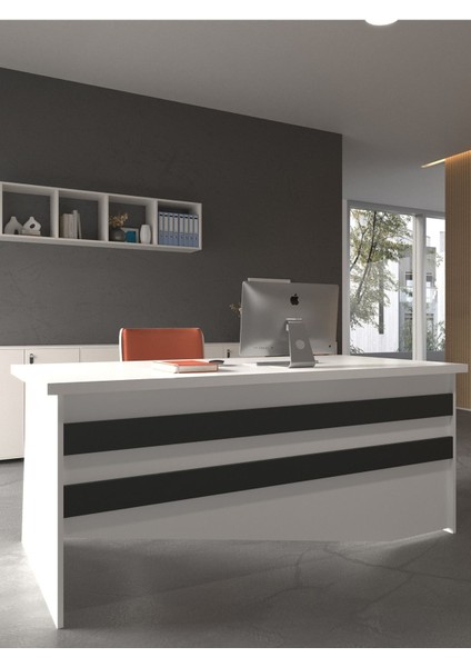 Festival Ofis Masası - OFİS-6-1-4-120 x 75 Beyaz - Antrasit