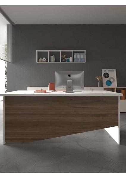Festival Ofis Masası - OFİS-5-1-2-120 x 60 Beyaz - Ceviz fiyatları