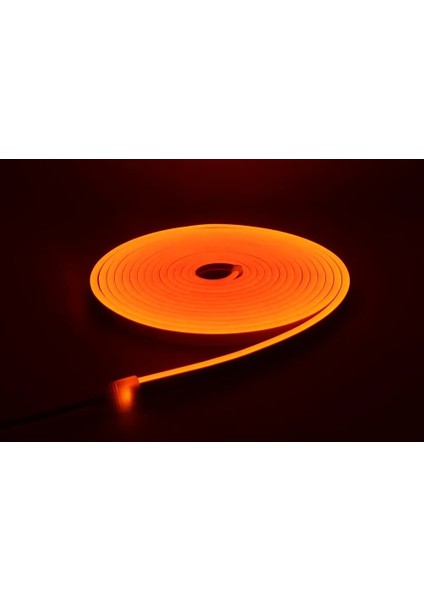 Neon LED Şerit 5metre Turuncu LED Zincir Bandı Hortum Esnek Dekoratif Aydınlatma Işık 12V 10W (1. Gen.)