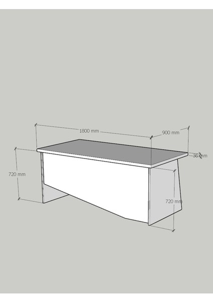 Festival Ofis Masası - OFİS-7-1-4-180X90 Beyaz - Antrasit fırsatları