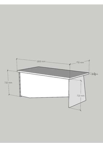 Festival Ofis Masası - OFİS-5-1-6-180X75 Beyaz - Çam fırsatları
