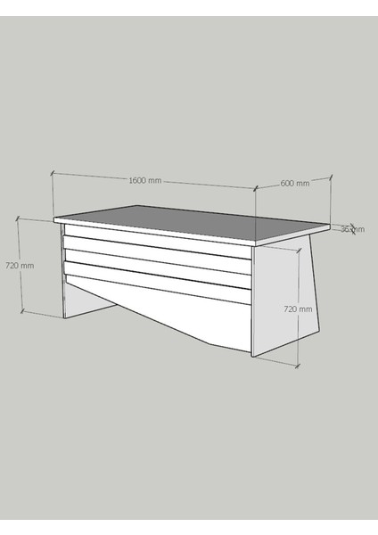 Festival Ofis Masası - OFİS-6-4-2-160X60 Beyaz - Ceviz fırsatları
