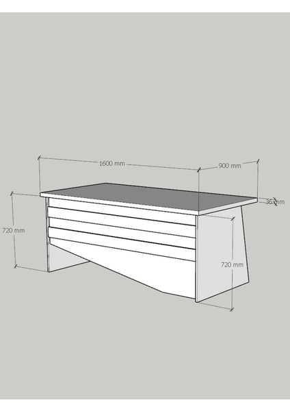 Festival Ofis Masası - OFİS-6-2-2-160X90 Beyaz - Ceviz fırsatları