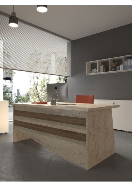 Festival Ofis Masası - OFİS-6-8-2-120X90 Beyaz - Ceviz